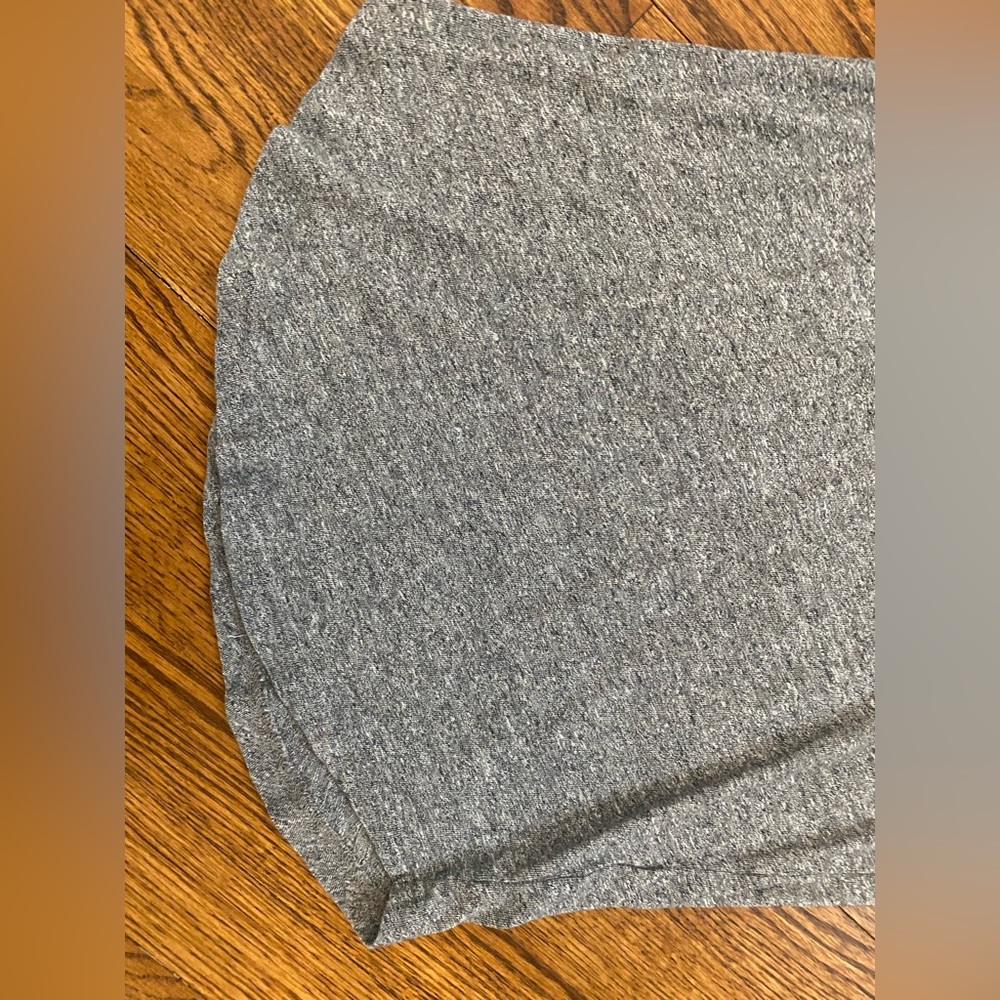 J Crew Heather Grey Stripe Floral Baseball 3/4 Tee - Picture 6 of 8